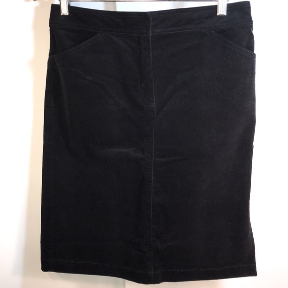 J.Crew Black Micro Corduroy Pencil Skirt Side Slit - Picture 1 of 7